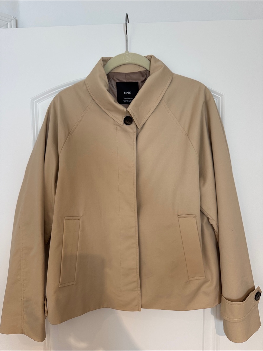 Mango Light Beige Short Trench Jacket